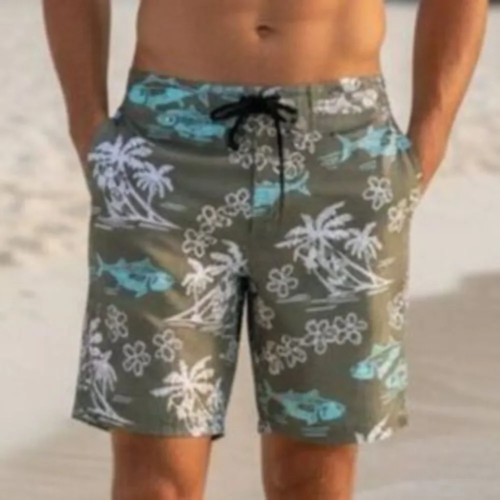 Columbia PFG Fish Responsibly Swim Shorts - Olive Green - 36